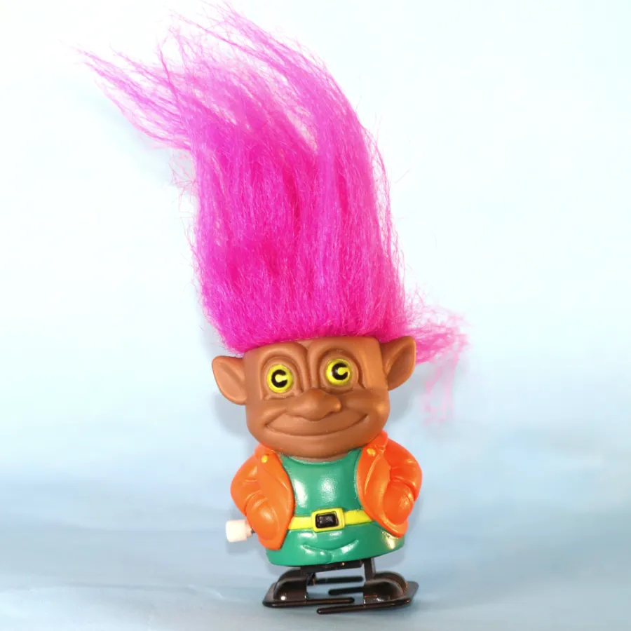 Vintage Walking Wind Up Troll Figure